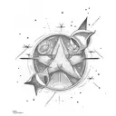 shooting star tattoo design idea