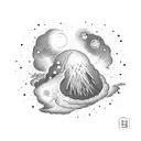 Meteor shower tattoo design idea