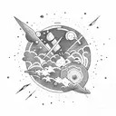 Meteor shower tattoo design idea
