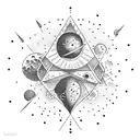 Meteor shower tattoo design idea