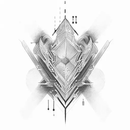 cyber sigilism sword tattoo design idea