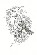 a bird with the words losing my religion on it  tattoo design idea