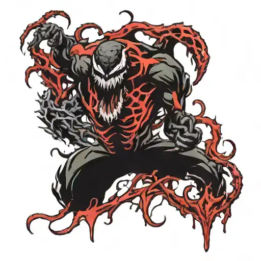carnage spawn venom separate bloody  tattoo design idea