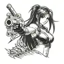 tifa final fantasy 7 tattoo design idea
