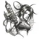 tifa final fantasy 7 tattoo design idea