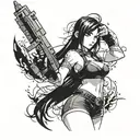 tifa final fantasy 7 tattoo design idea