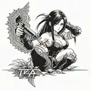 tifa final fantasy 7 tattoo design idea