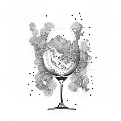 drinking wine tattoo design idea