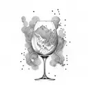 drinking wine tattoo design idea