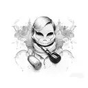 drinking wine tattoo design idea