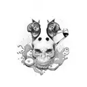 drinking wine tattoo design idea