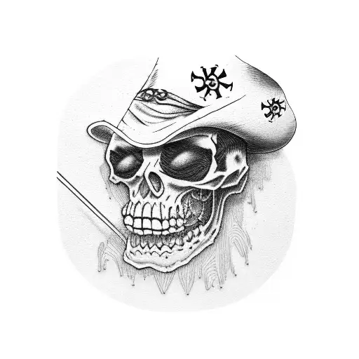straw hat pirate tattoo design idea