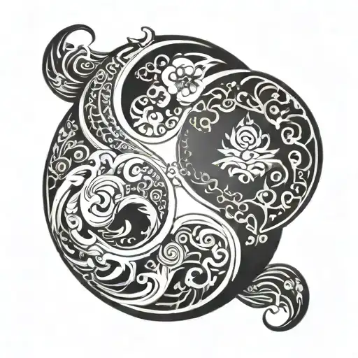 mew yin yang  tattoo design idea