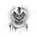 ghostface looking through a window tattoo design idea