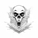 skeleton surfing a wave tattoo design idea