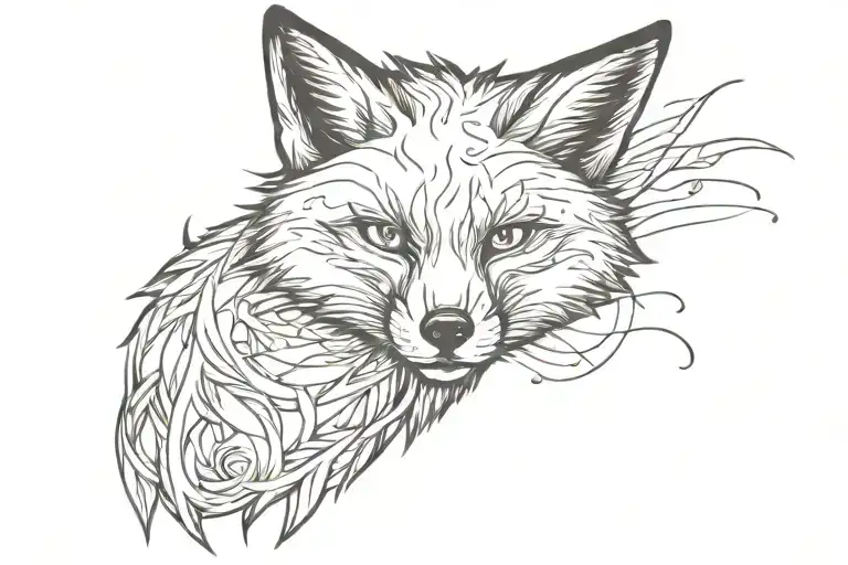 arise angry powerfull fox tattoo design idea