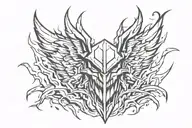 arise angry powerfull V shape made tattoo design idea