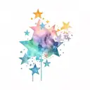 galaxy & stars scattered tattoo design idea