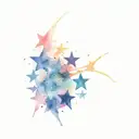 galaxy & stars scattered tattoo design idea