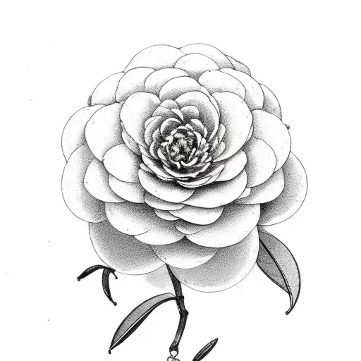 very small camellia japonica tattoo design idea
