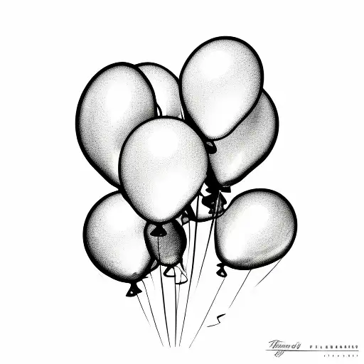 balloons cart tattoo design idea