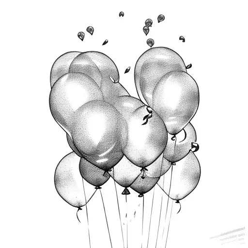 balloons tattoo design idea