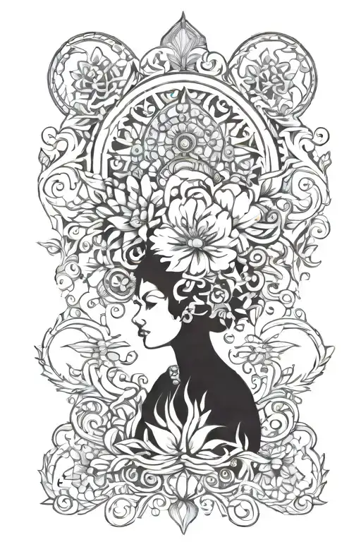 I have some loose tattoos on my torso, from my chest to below my belly button. I want an idea for the background of these tattoos. tattoo design idea