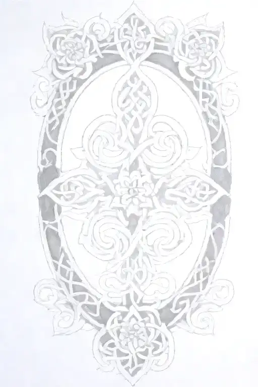 celtic flowers intertwined tattoo design idea