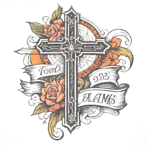 Christian, Psalms 6:12, cross design, original, modern and clean tattoo design idea