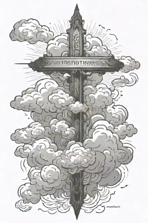 bible verse quote with clouds   tattoo design idea