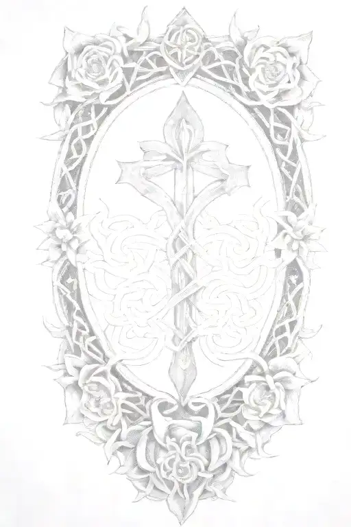 celtic flowers intertwined tattoo design idea