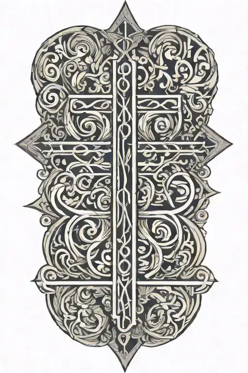words "Romans 12:12" with cross tattoo design idea