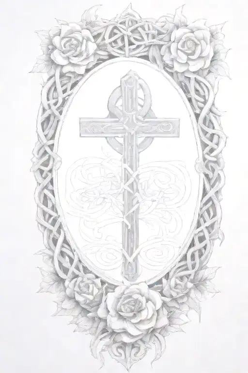 celtic flowers intertwined tattoo design idea