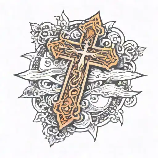 Christian, Psalms 6:12, cross design, original, modern and clean tattoo design idea