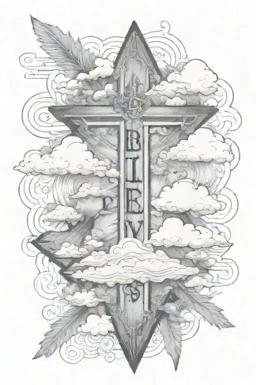 bible verse quote with clouds   tattoo design idea