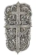 words " Joyful in Hope, persevering in trials, devoted to prayer. Romans 12:12" with cross tattoo design idea