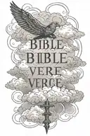 bible verse quote with clouds   tattoo design idea