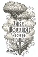 bible verse quote with clouds   tattoo design idea