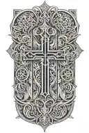 words "Romans 12:12" with cross tattoo design idea