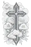 bible verse quote with clouds   tattoo design idea