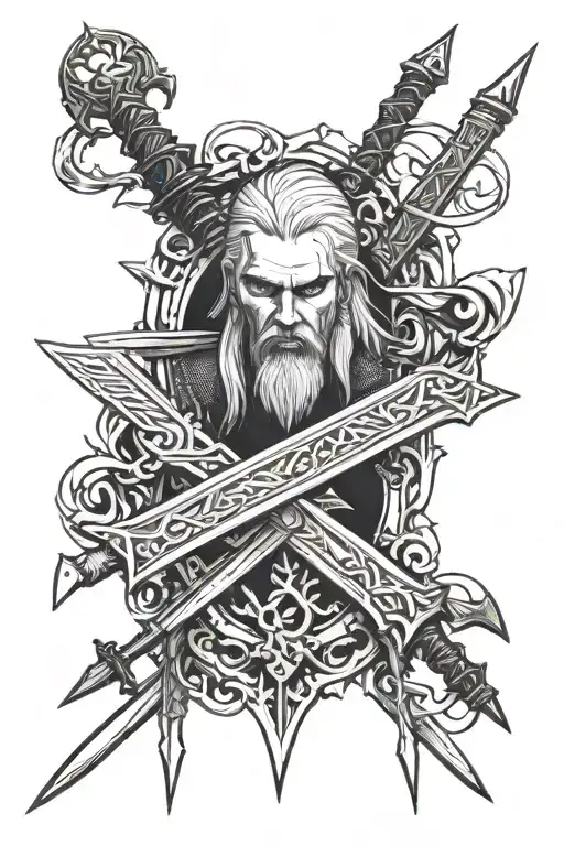Witcher's swords going tattoo design idea