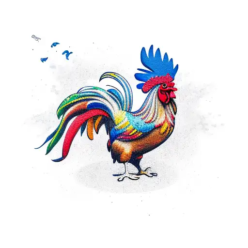 rooster fighting tattoo design idea