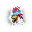 rooster fighting tattoo design idea