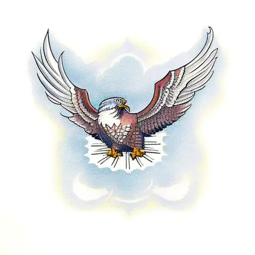 Moravian eagle with spread wings tattoo design idea
