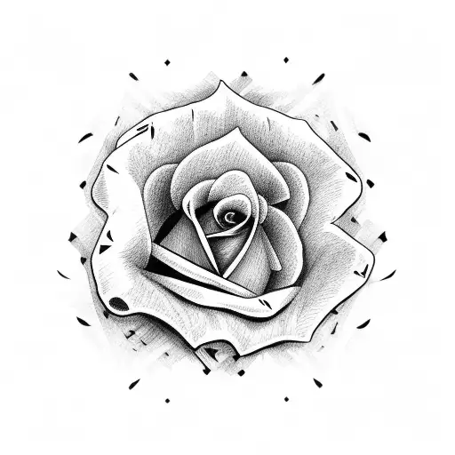 rose with skulls and playing cards  tattoo design idea