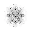 Mandala lotus colorful hip tattoo design idea