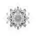 Mandala lotus colorful hip tattoo design idea