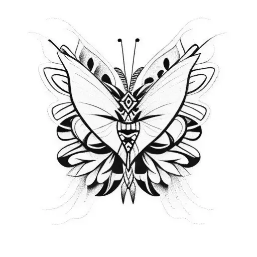 philippine tribe design with butterfly tattoo design idea