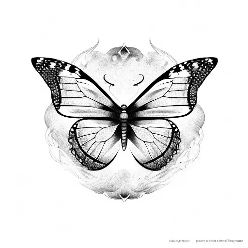 Butterfly, Fire,Chaos, Bold,Black tattoo design idea