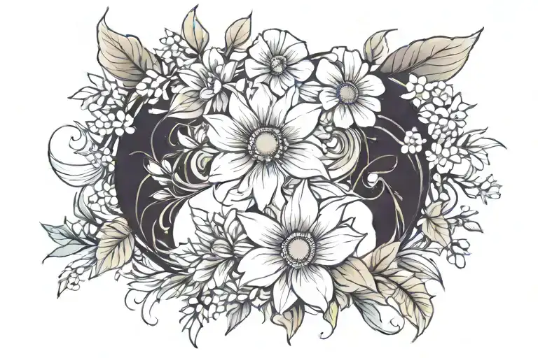 Wildflower tattoo design idea